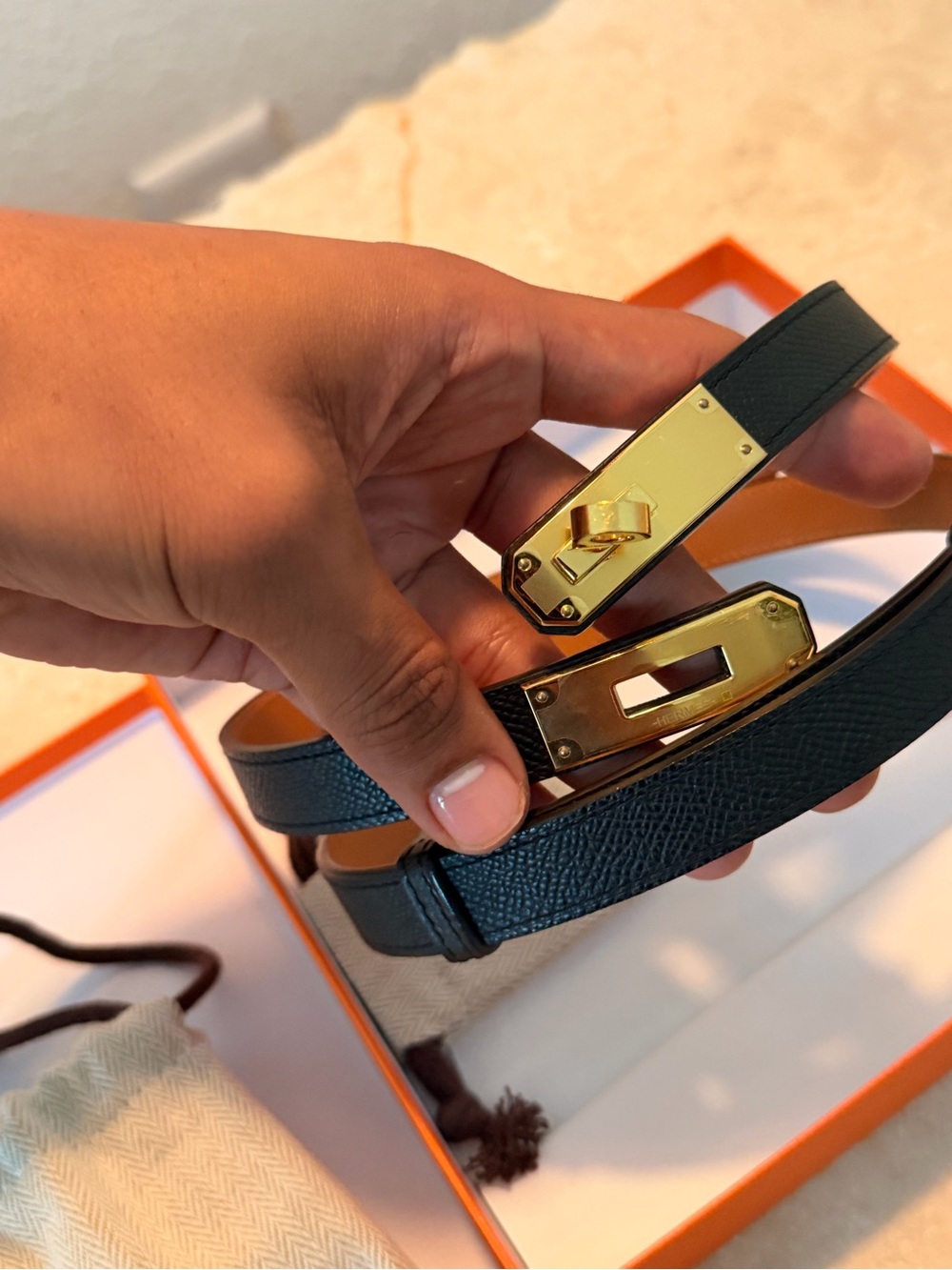 Black Kelly belt gold hardware like new